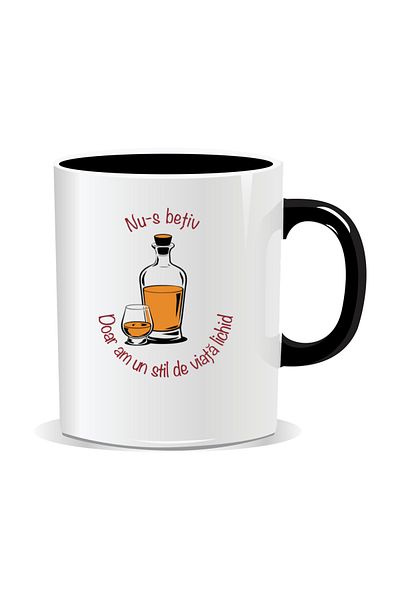OEM Personalized mug with message for stylish drinkers, I'm not drunk - Black interior