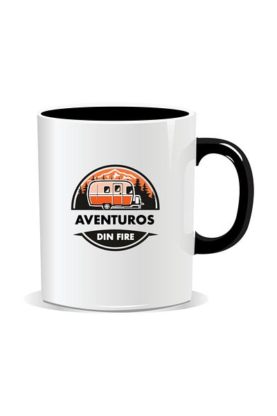 OEM Personalized mug with messages for campers, Aventuros de fila - Black interior