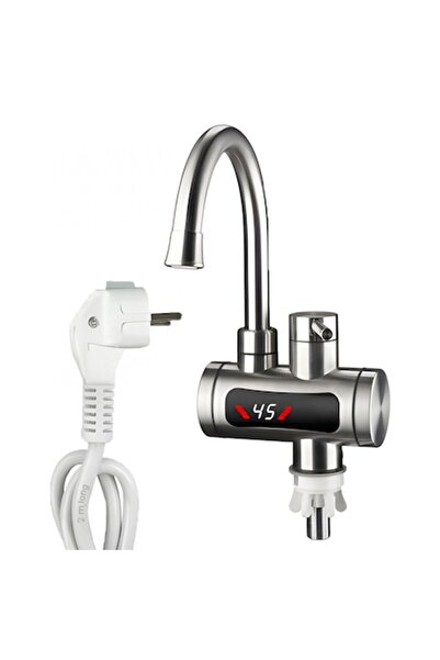 MODVIA Robinet Electric Instant 3300W cu Afisaj LED, Apa Cald in 3 Secunde, Otel Inoxidabil, Rotire 360°