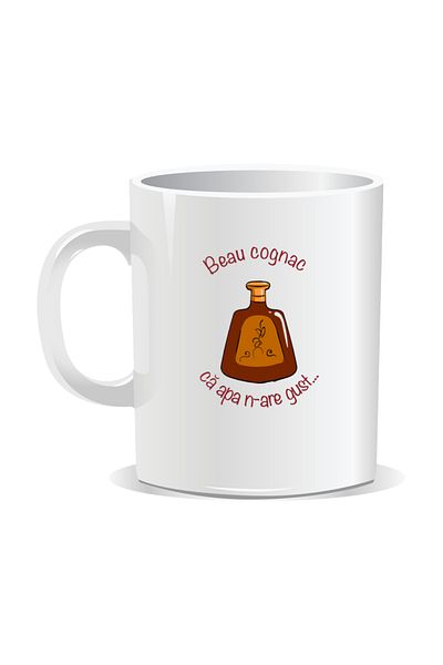 OEM Personalized mug with message for stylish drinkers, I drink cognac like water has no taste - White interior