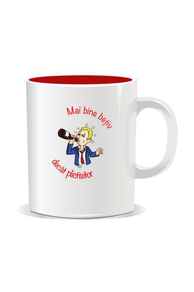 OEM Personalized mug with message for stylish drinkers, Better drunk than boring - Red interior