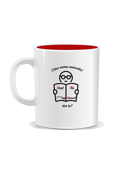 OEM Personalized mug with messages for engineers, I always read the manual. What about you? - Red interior