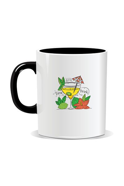 OEM Personalized mug with message for stylish drinkers, Time to drink - Black interior