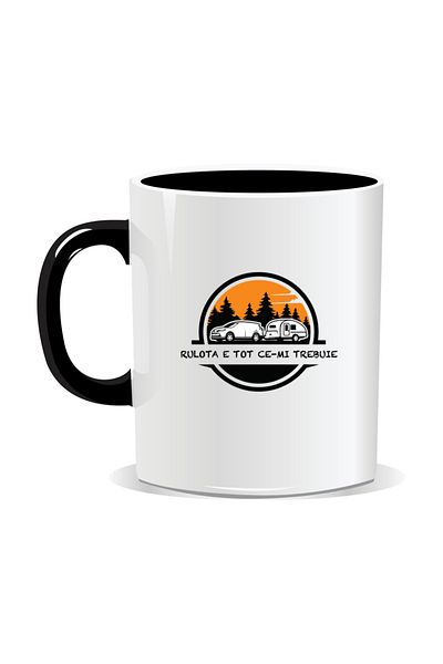 OEM Personalized mug with messages for campers, The RV is all I need - Black interior