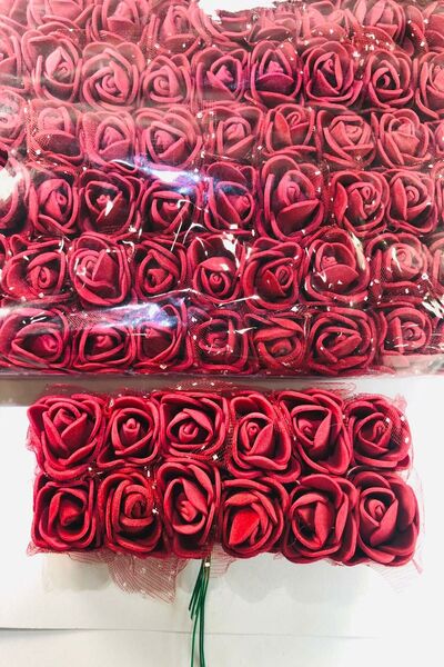 Massaltay مجموعة من 144 زهرة لاتكس - زهور صغيرة صناعية ذات ملمس حقيقي