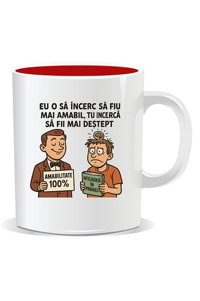 OEM Personalized mug with funny message, I'll try to be kinder - red interior