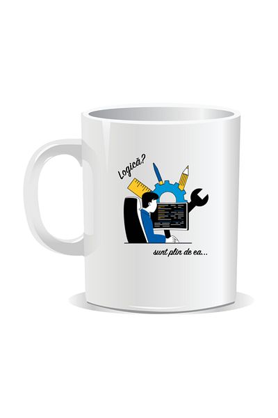 OEM Personalized mug with messages for engineers, Logic? I'm full of it - White interior