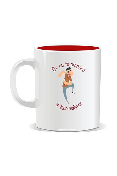 OEM Personalized mug with message for stylish drinkers, What doesn't kill you makes you hungover - Red interior