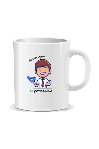 OEM Personalized mug with messages for engineers, It's not a defect, it's a hidden feature - White interior