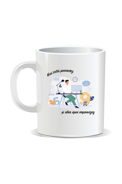OEM Personalized mug with messages for engineers, I design first - White interior