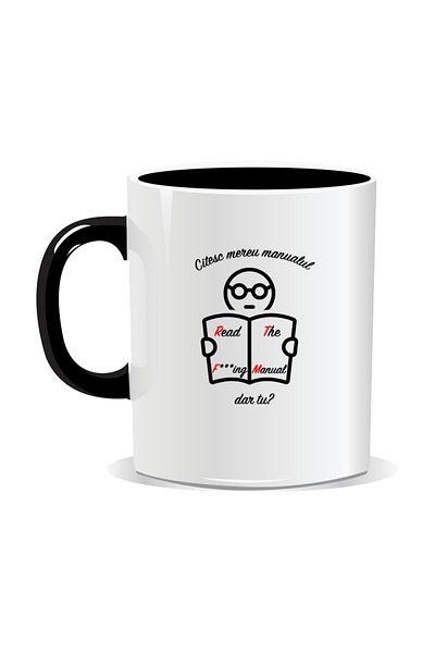 OEM Personalized mug with messages for engineers, I always read the manual. What about you? - Black interior