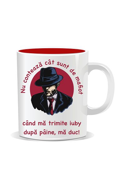 OEM Personalized mug with funny message, It doesn't matter how much of a mafia I am - Red interior