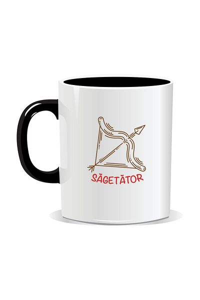 OEM Personalized mug with zodiac sign, Sagittarius - Black interior