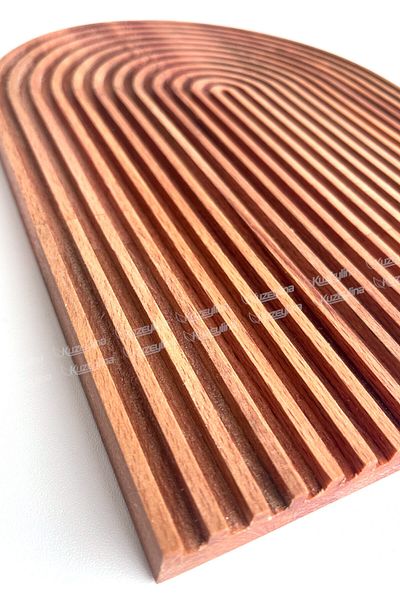 Kuzeylina Rainbow Patterned Wavy Wooden Presentation Plate |   Large Size |   33X24Cm |   Natural Beech Wood