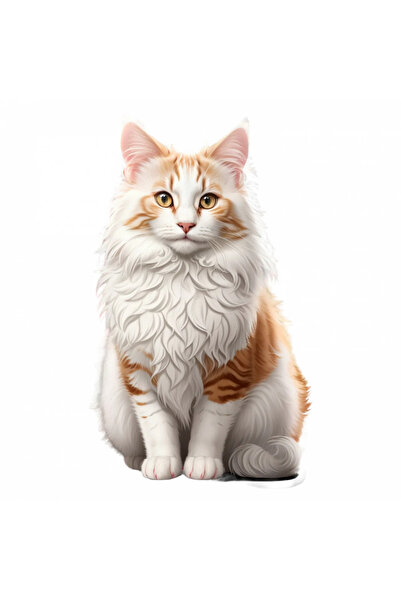 INOVATIX Set de 8 bucăți, autocolant pisică Angora Turcească, INOVATIX®. 6 cm