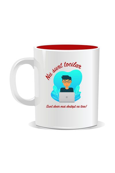 OEM Personalized mug with messages for nerds, I'm just smarter than you - Red interior
