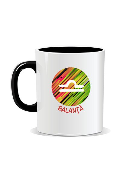 OEM Personalized mug with zodiac sign, Libra zodiac symbol - Black interior