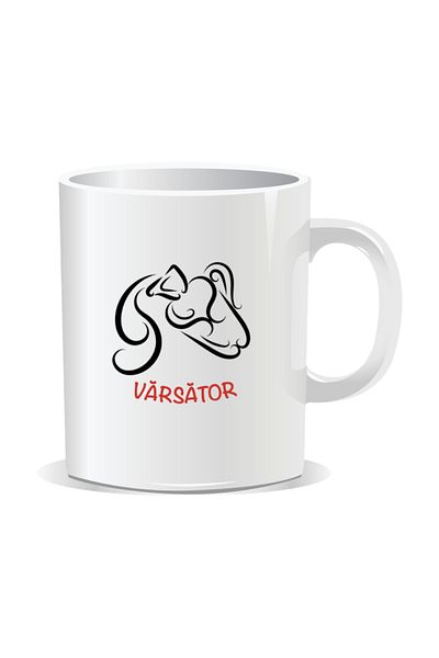 OEM Personalized mug with zodiac sign, Aquarius - White interior