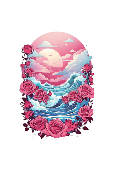 INOVATIX Σετ 8 τεμαχίων, Αυτοκόλλητο Ποτάμι από Τριαντάφυλλα, INOVATIX®. 6 εκ.