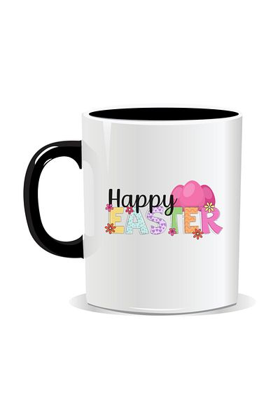 OEM Personalized Easter mug, Happy Easter - Black interior