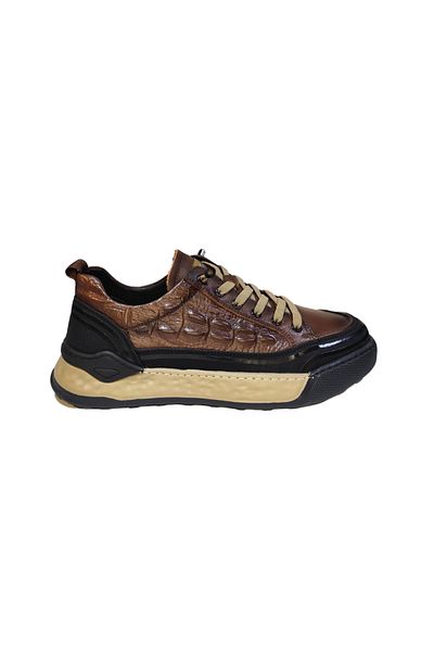 Guja Men's Ultra Light Embosed Leather Rubber Lace Daily Casual Shoes 2525Y572