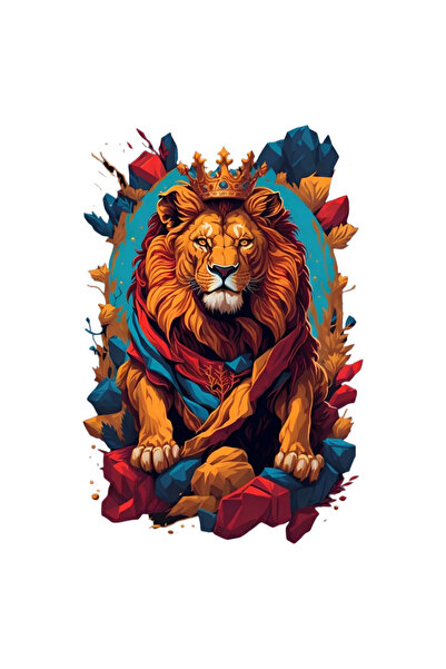 INOVATIX Set de 8 piese, autocolant Regele Leu, INOVATIX®. 6 cm