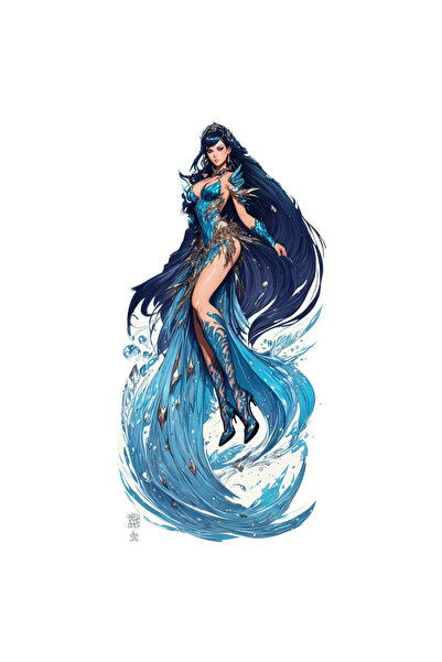 INOVATIX Set de 8 bucăți, autocolant Prințesa Apei, INOVATIX®. 6 cm