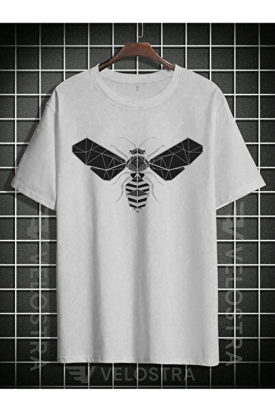 Velostra Унисекс тениска с геометричен принт на пчели