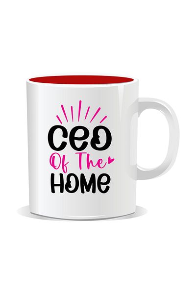 OEM Personalized mug with March 8th messages for mothers, CEO of the home - Red interior