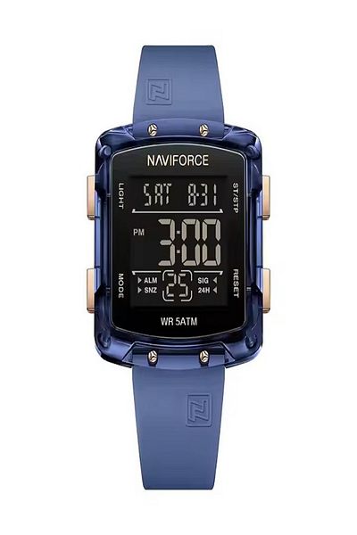 Naviforce Fashion Casual Lady's Square Digital Air Rubber Strap Waterproof Elegant Sport Women Wristwatch