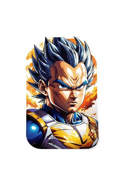 INOVATIX Set de 8 piese, autocolant personaj Vegeta din Dragon Ball, INOVATIX®. 6 cm