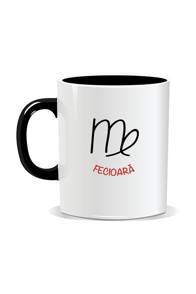 OEM Personalized mug with zodiac sign, Virgo - Black interior
