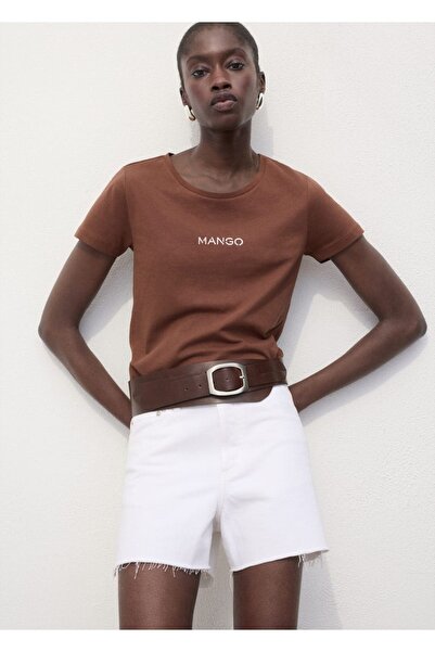 MANGO Woman Cotton Logo T-Shirt