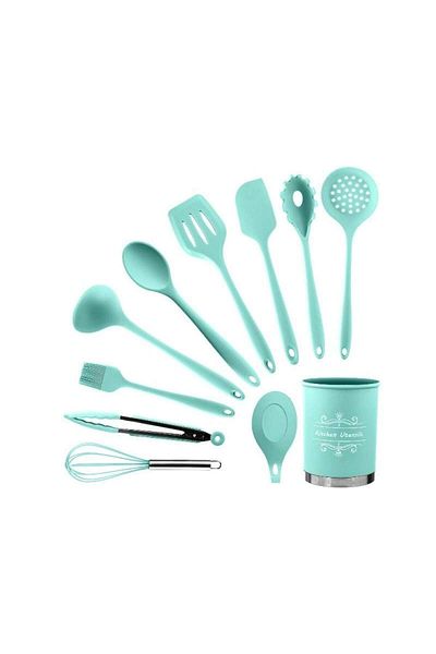 SIKS ® kitchen utensil set, 11 pieces, silicone, turquoise