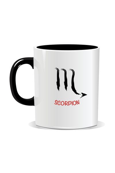 OEM Personalized mug with zodiac sign, Scorpio - Black interior