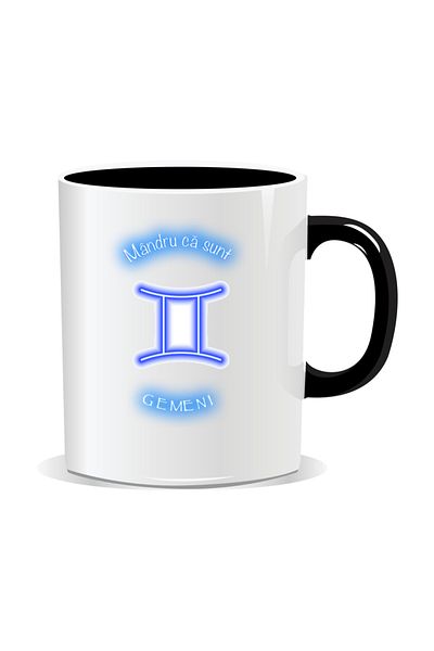 OEM Personalized zodiac mug, Neon with Gemini - Black interior