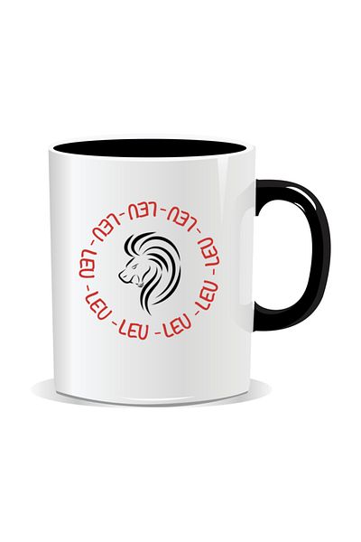 OEM Personalized mug with zodiac, Circle of Lions - Black interior