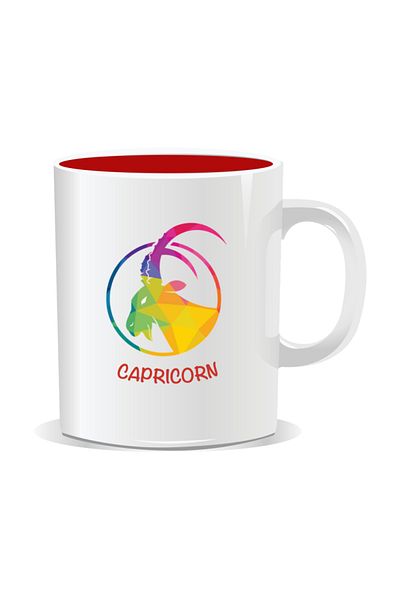 OEM Personalized mug with zodiac sign Capricorn - Red interior