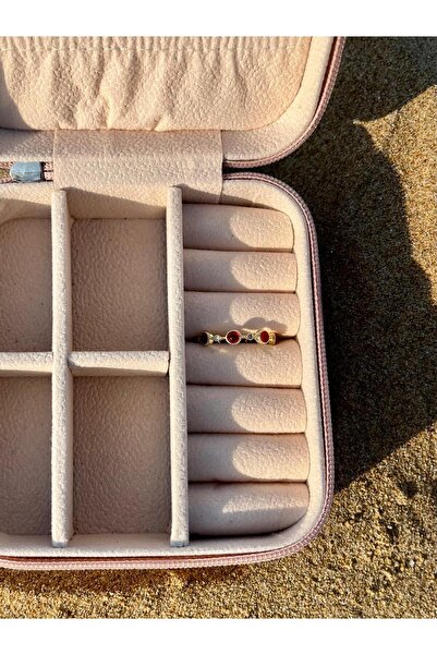 Zerys Jewelry Gold Opal Red Colored Minimal Adjustable Ring