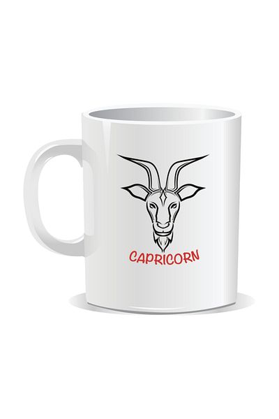 OEM Personalized mug with zodiac sign, Capricorn - White interior
