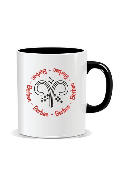 OEM Personalized mug with zodiac, Circle with Aries - Black interior