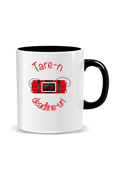 OEM Cana personalizata cu mesaj "tare", Tare-n deadlineuri - Interior negru