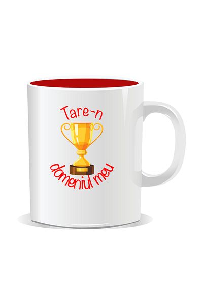 OEM Personalized mug with "tare" message, Tare-n meu domini - Red interior