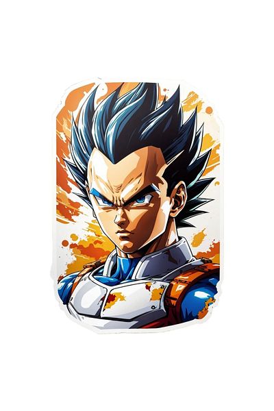 INOVATIX Set de 8 piese, autocolant portret personaj Vegeta Dragon Ball, INOVATIX®. 6 cm