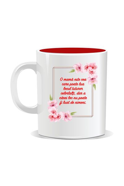 OEM Personalized mug with March 8 messages for mothers, Can take everyone's place - Red interior