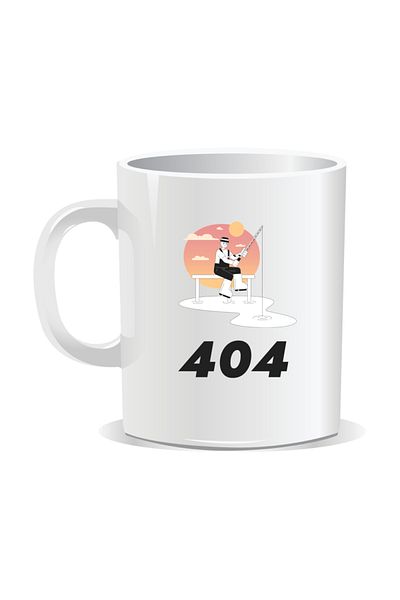 OEM Personalized mug with message for fishermen, 404 Fish not found - White interior