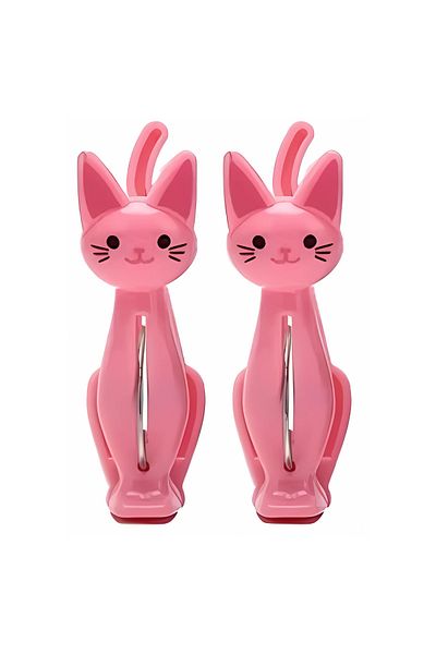 Yenigeldi 2 Pack Cat Beach Towel Clips – Wind Resistant, Strong Hold, Fun and Portable