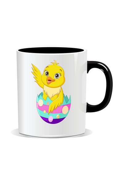 OEM Personalized Easter mug, Chicken in egg - Black interior