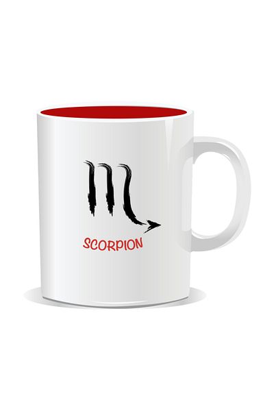 OEM Personalized mug with zodiac sign, Scorpio - Red interior