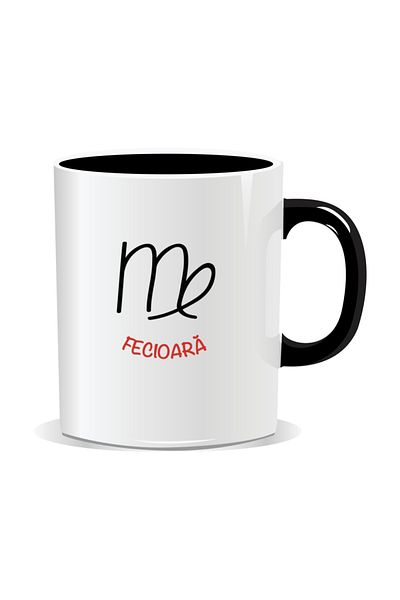OEM Personalized mug with zodiac sign, Virgo - Black interior